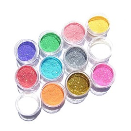Glitter Powder (Glitter), 0.08 oz (2 g) each, 12 Color Set (1/128)