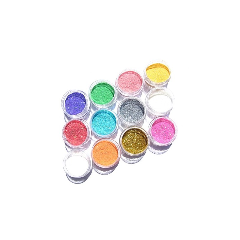 Glitter Powder (Glitter), 0.08 oz (2 g) each, 12 Color