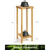 Ufine Bamboo 2-Tier Square Plant Stand, 30 Inch Tall Plant