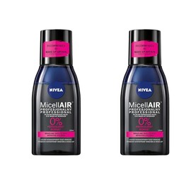 NIVEA MicellAir Skin Breathe Eye Makeup Remover 125ml – Removes Waterproof Mascara – Micellar Water with Black Tea & Dry Oil – Gentle Formula for Sensitive Eyes, Pack of 2