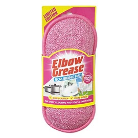 Elbow GreasePink Scrubbing Pad, Dual Sided Sponge, Washable, Reusable, Non-Scratch
