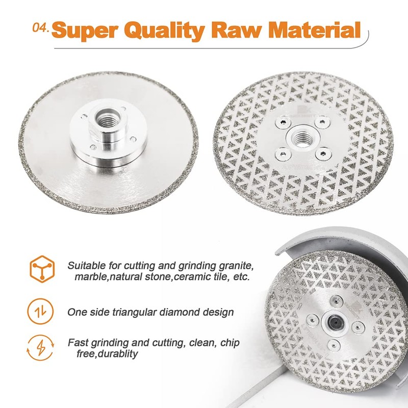 Electroplated Diamond Cutting Grinding Disc,BRSCHNITT 115mm for Granite Marble Single