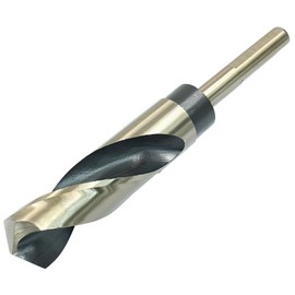 Bivethoi Reduced Shank Twist Drill Bits 22mm Black Nitride & Gold Titanium Coated High Speed Steel 4341 with 12.7mm Shank for Drilling Steel Plate