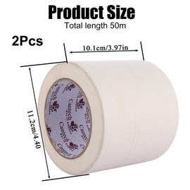 GBACHOOSE 2 Roll Masking Tape, 100mm x 50m Multi Purpose Masking Tape, 4”Wide Painters Tape Cream for Painting, Decorating and DIY