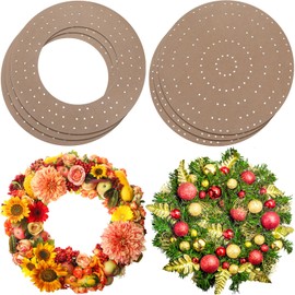 Thyle 6 Pcs Round Wreath Boards with Holes Wooden Summer Wreath Flower Boards Wood Ring Wreath Frame Supplies with 100 Nylon Cable Ties for DIY Crafts, Fall, Holiday Wedding Home Decor
