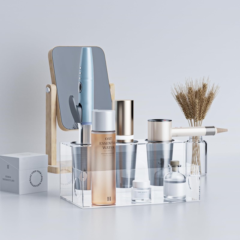 PITBVO Clear Hair Tool Organizer, Blow Dryer Holder, Acrylic Bathroom