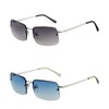 FLAWLESS EYEWEAR - Minimalist Medium Rectangular Sunglasses Clear Eyewear Spring