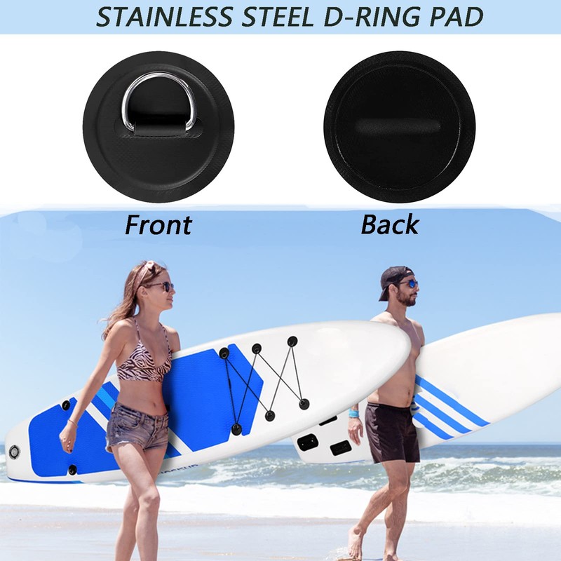 TONLOOEEL 6 Pack 3.15'' Stainless Steel D-Ring Circular Patch for