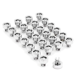 RTRHINOTUNING 100PCS Chrome Silver Wheel Rim Lip Rivets Nuts of 7.5mm/0.3in Hole Replacement Plastic Rivet