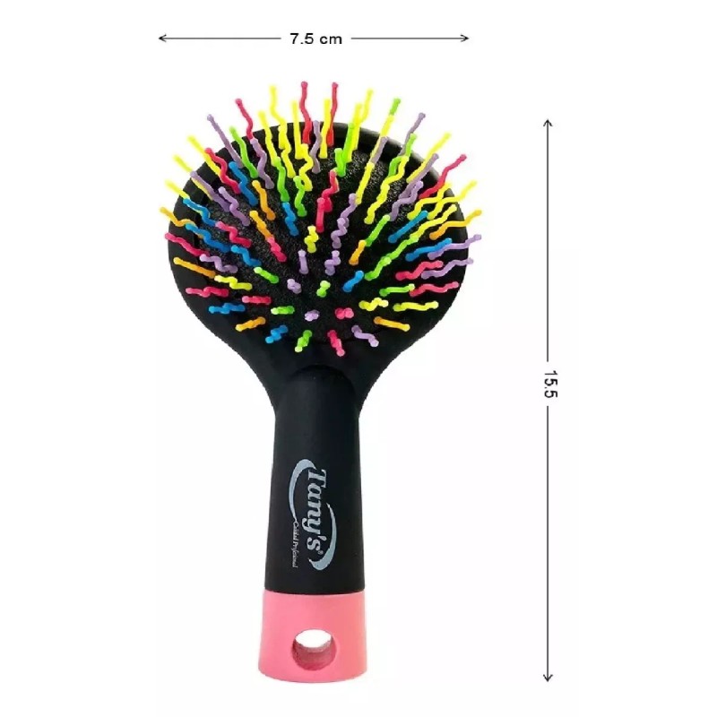 KFMX Cepillo Arcoíris Cerdas Onduladas Cabello Peine De Rizos