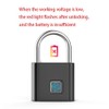 Zinc Alloy Smart Fingerprint Lock, Metal USB Charging Fingerprint Padlock