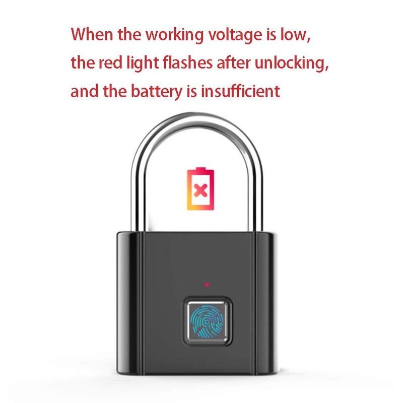 Zinc Alloy Smart Fingerprint Lock, Metal USB Charging Fingerprint Padlock