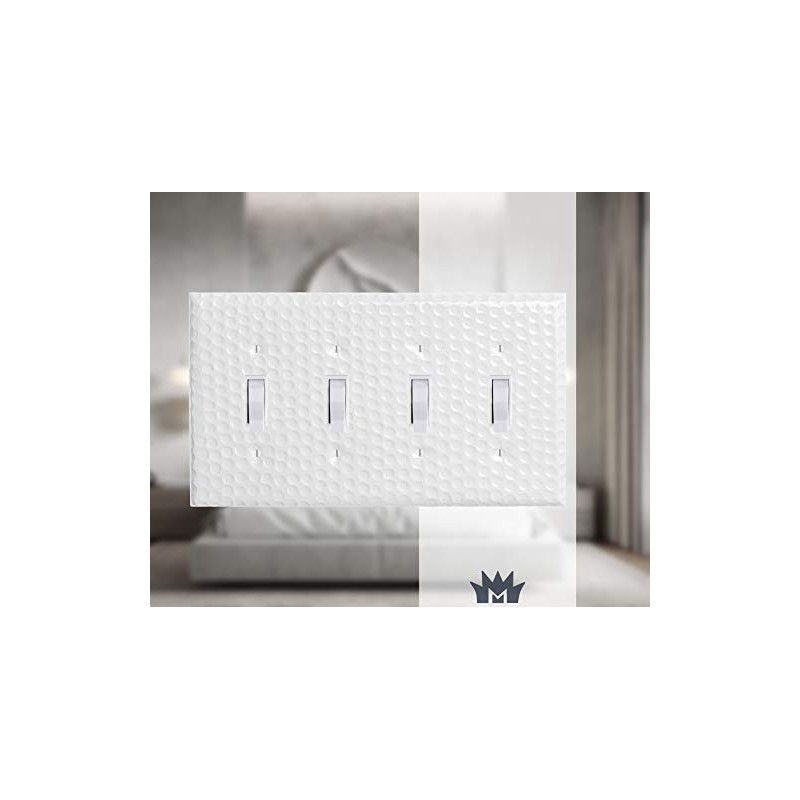 Monarch Abode 4-Gang Toggle Wall Plate, Hand Hammered Metal Switch