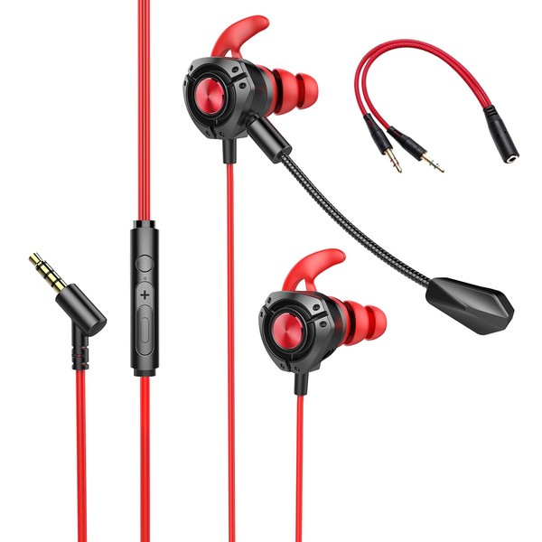 Gaming Earphones, Wired Earphones with Microphone (2025 Improved Model), 0.14