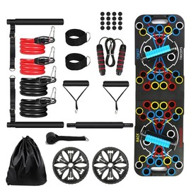 Multifunctional Push Up Board Home Strength Training Equipment With 15 Fitness Accessories Pilates Bar Resistance Band Roller Wheel Full Body Workout fat strength training arm men
