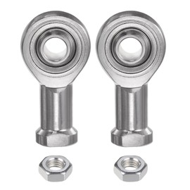 sourcing map 2pcs SSI8T/K Female Rod End Bearing M8 Bore and M8x1.25 Right Hand Thread, Stainless Steel Joint Rod Ends, Includes Jam Nuts