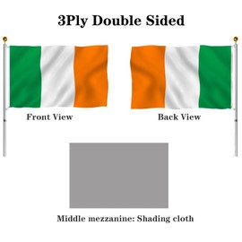 Jayus Ireland Flags 3x5 Outdoor Made in USA - Double Sided Heavy Duty Irish National Flag Banner with 2 Grommets
