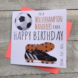 Wolverhampton Wanderers Wolves FC Football Club Birthday Card - by WHITE COTTON CARDS - FFP66