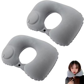 Neck Pillow, Airplane, Pump, U-Shaped Pillow, Portable Pillow, Manual Press Type, Inflatable Neck Pillow, Car Pillow, Air Pillow, Travel Pillow, Air Pillow, Travel Pillow, Lightweight, Convenient