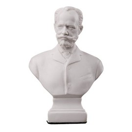 danila-souvenirs Russian Composer Pyotr Tchaikovsky Marble Bust Statue Sculpture 5.1'' White