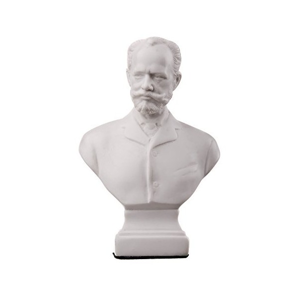 danila-souvenirs Russian Composer Pyotr Tchaikovsky Marble Bust Statue Sculpture 5.1'' White