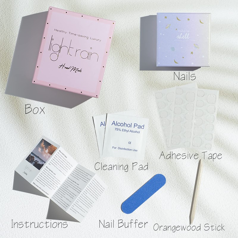 Light Rain Press on Nails - Passion, Small Size