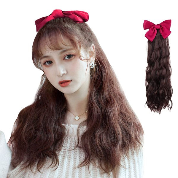 Allega Ponytail Wig, One Touch Extension, Twin Tails, Hair Rope Type, Dark Brown
