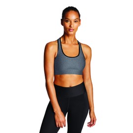 Champion Women's Absolute Sports Bra with SmoothTec Band, Gray Heather/Black, Medium