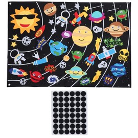 45pcs Outer Space Felt Story Board 3.5in Storytelling Educational DIY Solar System Planets Felt Board