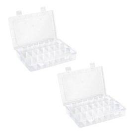 Bead Organizer Box Fishing Tackle Box Organizer 2pcs Small Tackle Box Snack Container Coffre De Rangement Plastic Organizer Box Small Storage Containers Bead Storage Containers Craft Storage Organizer