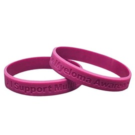 10 Burgundy" I Support Multiple Myeloma Awareness" Bracelets 100% Medical Grade Silicone - Latex and Toxin Free - 10 Bracelets - Show Your Support For Multiple Myeloma Awareness