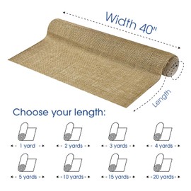 Pico Textiles 40” Wide Burlap - 10 Yard, (30 Feet) - Premium Natural Burlap Fabric, Sold by The Yard - Great for Weddings, Home Crafts, Garden Fabric, Burlap Table Runner, Burlap Tablecloth and More