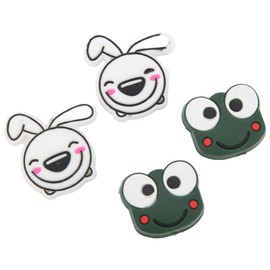 Amortiguador de Raqueta de Tenis, amortiguadores de Tenis Patrón de Dibujos Animados Gel de sílice Absorción de Golpes para Deportes (Rana 2,2 cm/0,9 Pulgadas Conejo 2,8 cm/1,1)