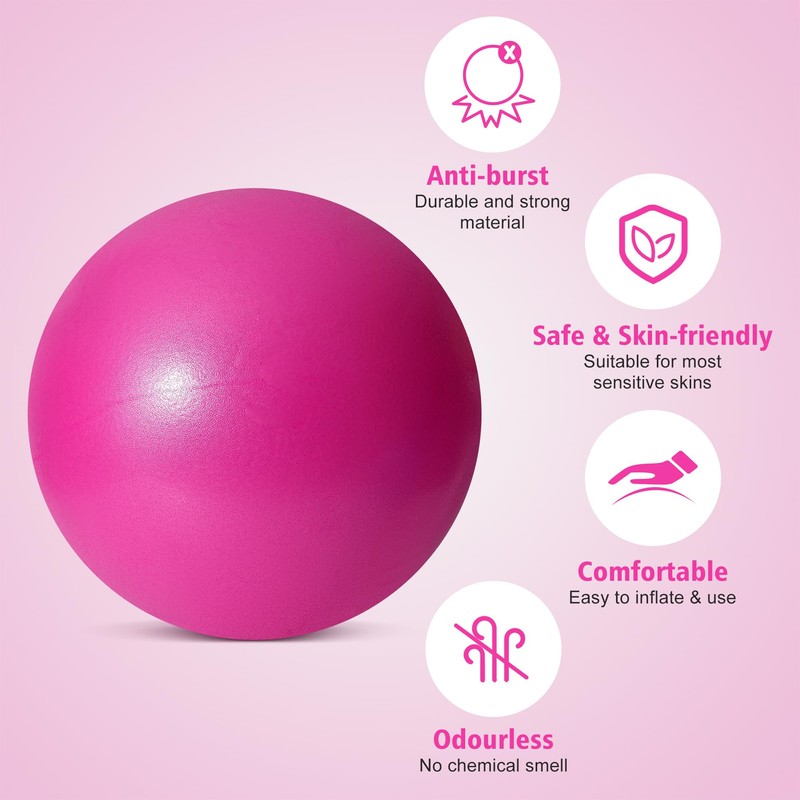 TRIXES Pink Pilates Ball Exercise Exercise Ball Made of PVC