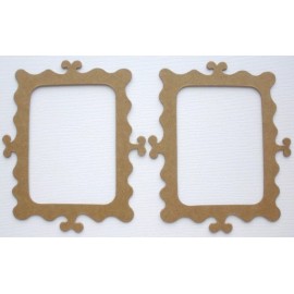 Unbranded {4} *FRILLY SCALLOP FRAME* Picture Frames Chipboard Die Cuts - 3 5/8" x 4 1/4