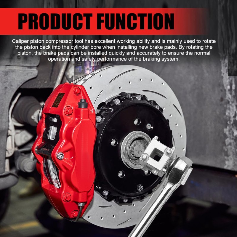 HQRNYP Cube Brake Caliper Compression Tool, Caliper Piston Compressor Tool,