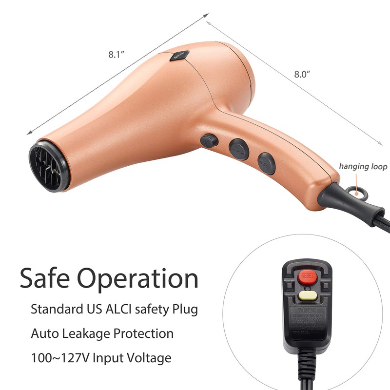 NITION Negative Ions Ceramic Hair Dryer with Diffuser (Large Size