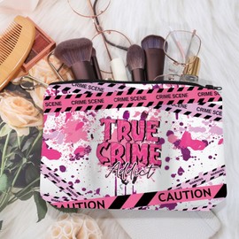 MEIKIUP True Crime Addict Makeup Bag True Crime Junkie Gift True Crime Lover Gift for Forensic and Cold Case Fans (Crime Bag)