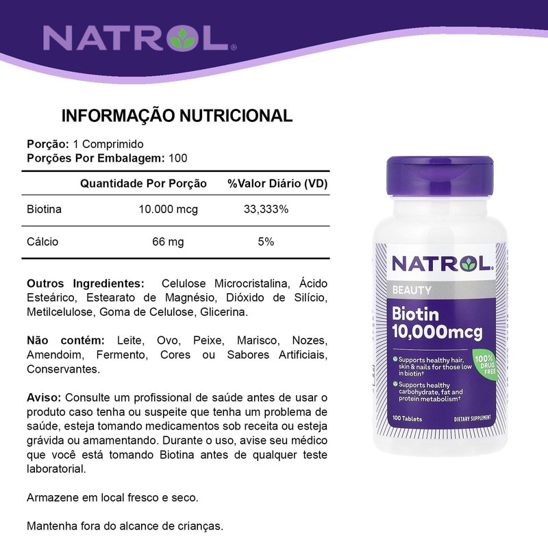 Natrol Biotin Max 10000 Mcg, 100 Tablets