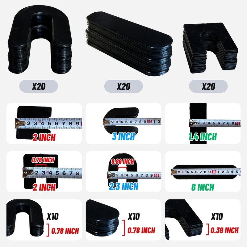 KATOOL 60 Pcs 2MM Shims Structural Tile Plastic Flat Shims