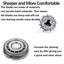 RQ12 Replacement Head SH90 Replacement Head Compatible Shaver Blade for Philipss Norelcos Series 9000 Series 8000 RQ12 1250X 1255X 1260X 1280X 1290X RQ10 Razor Shaving Unit 3P