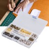 240Pcs Leather Rivet Double Caps Tubular 2 Sizes Metal Set