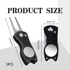 MEKEET 1PCS Divot Tool with Pop Up Button Portable and Durable Stainless Steel Pitch Mark Repair Tool Foldable Golf Pitch Mark Repairer Tool Best Choice for Professional Golfers and Golf Enthusiast