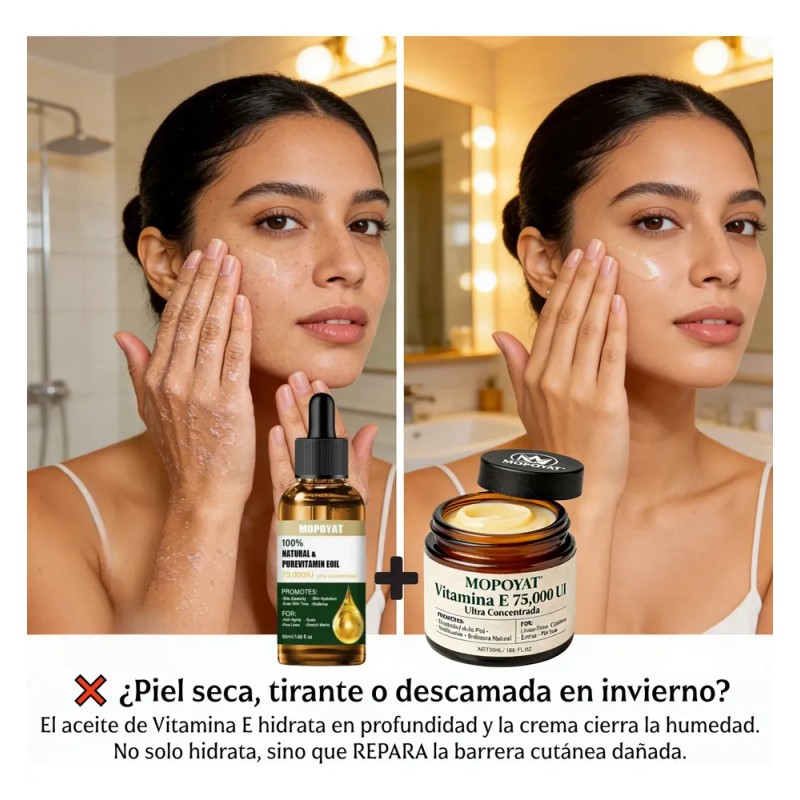 Vitamina E Cara-aceite Que Aclara Manchas+crema Piel Firme