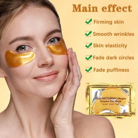 YMEYFAN Gold Under Eye Mask, 100 Pairs 24K Gold Collagen Under Eye Patches Skincare for Puffiness Eyes Dark Circles Treatments, Rreduce Wrinkles Fine Lines Firm Skin, Spa Salon Estheticians Supplies