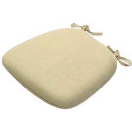 Washable Dinning Room Chair Cushions with Ties & Removable Cover, 16.9" x 16.1" Non Slip Kitchen Chair Pads for Dining Chairs, Indoor Tie on Chair Seat Cushion (Horseshoe-Shaped, Beige)