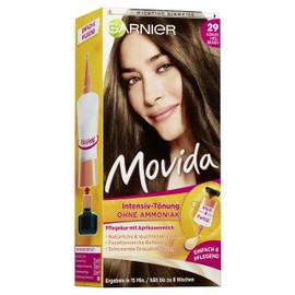 Garnier Movida Tint Care Cream / Intensive Tint Hair Colour 29 Cool Light Brown (for Bright Colours, Also for Grey Hair, No Ammonia) Pack of 3 Hair Colour Set