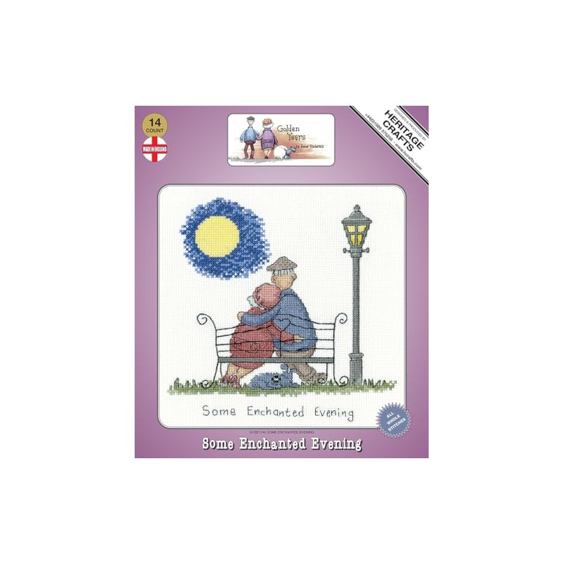 Heritage Crafts Aida An Enchanted Evening Counted Cross Stitch Kit