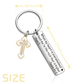 OWHOMS Christian Inspirational Keychain Catholic School Gift For Bible Study Members Keychain Religious Decor Faith Jewelry For Prayer Gift Christening Gift For Women Men Bible Verse Keychain