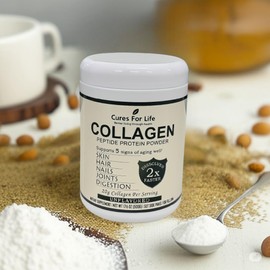 Cures For Life Collagen Peptides Powder – Hydrolyzed, Unflavored, 500g – Non-GMO, Kosher, Keto – Supports Skin, Hair, Nails, Joints & Digestion – Quick Dissolve, Pasture-Raised